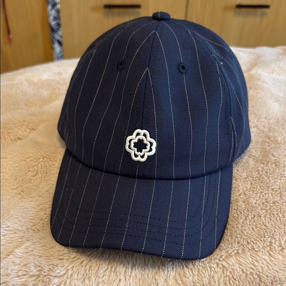 Maje Navy Pinstripe Cap